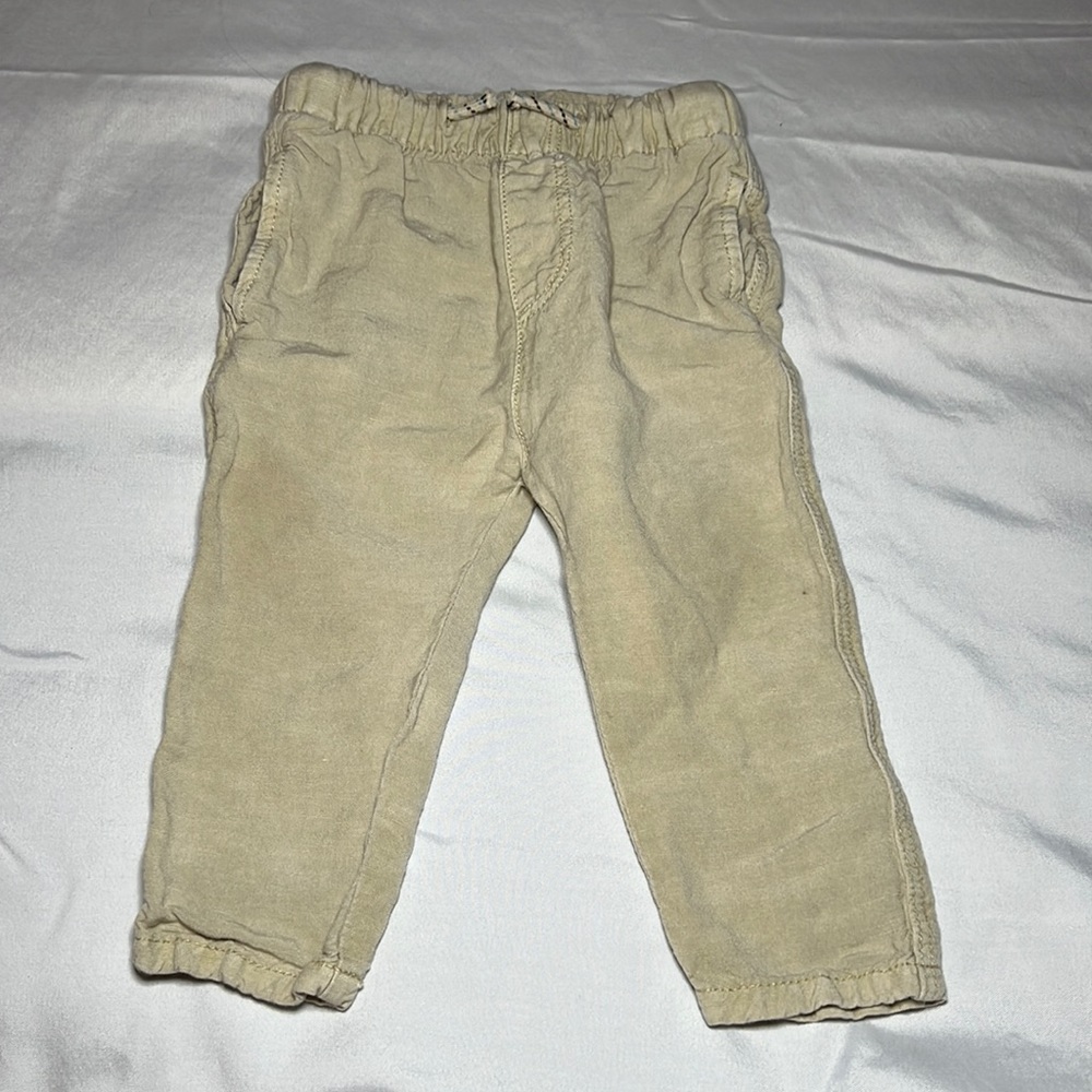 Zara Pull-On Linen Pants - 9-12 Months